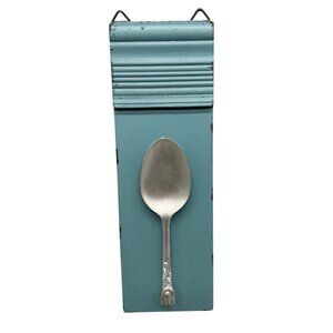Decorative Wooden Wall Art with Spoon Hanging Hook Blue READ